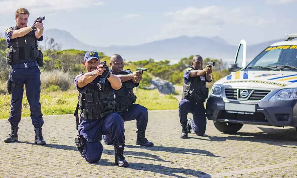 Team of security officers