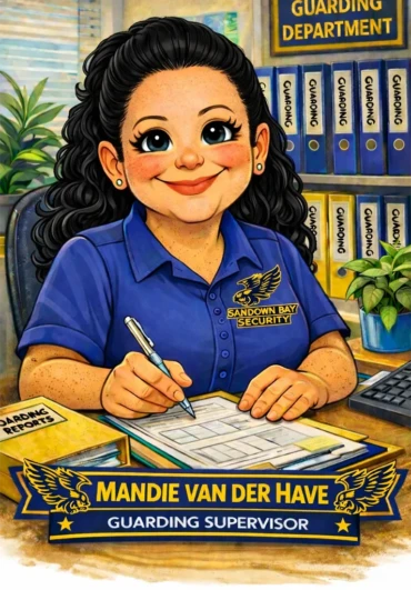 Mandie van der Have guarding division backbone